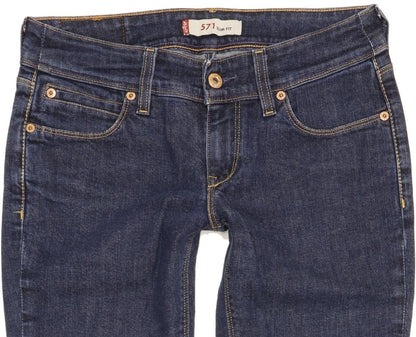 Levi's 571 Women Blue Straight Slim Stretch Jeans W30 L30