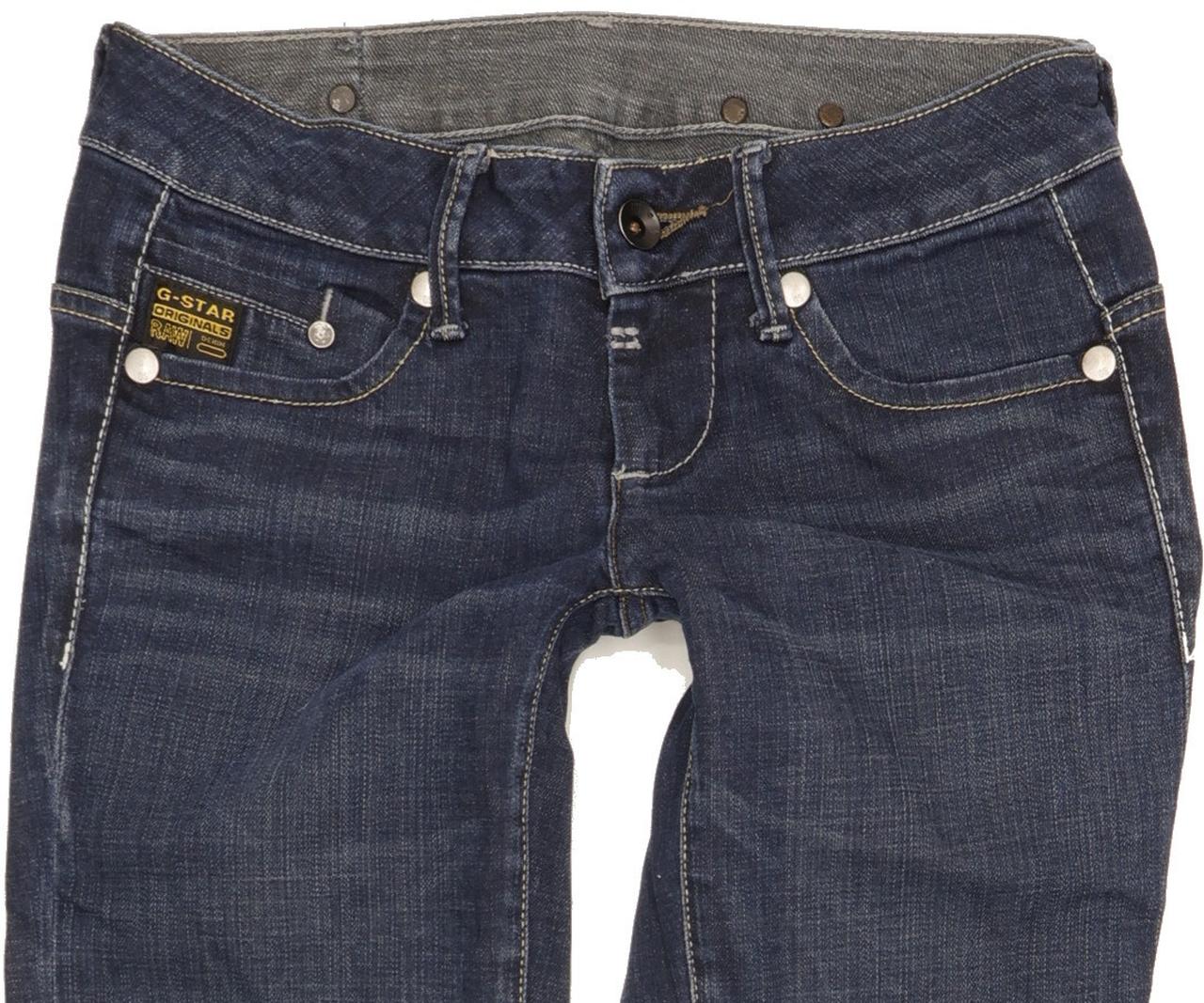 G-Star Women Blue Straight Slim Stretch Jeans W26 L30
