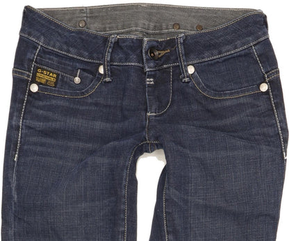 G-Star Women Blue Straight Slim Stretch Jeans W26 L30