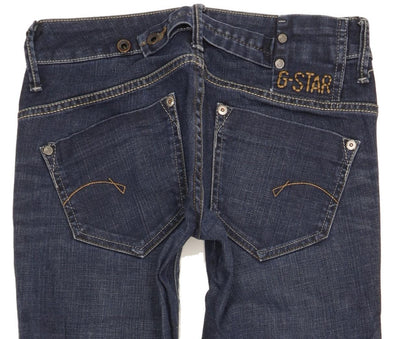 G-Star Women Blue Straight Slim Stretch Jeans W26 L30
