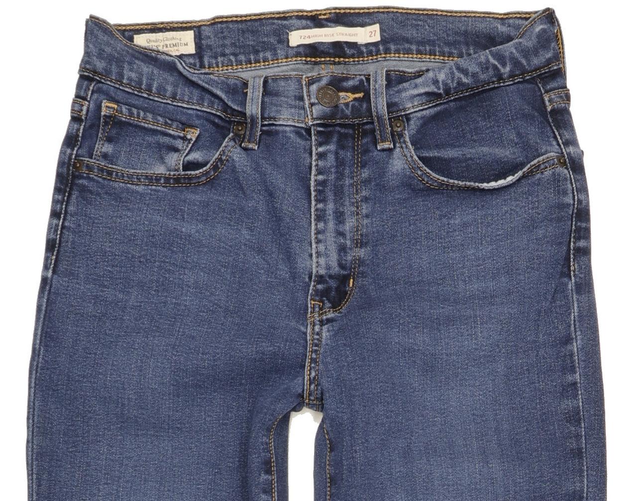 Levi's 724 Women Blue Straight Slim Stretch Jeans W27 L30