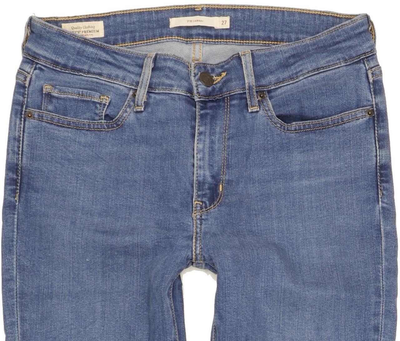 Levi's 711 Women Blue Skinny Slim Stretch Jeans W27 L30