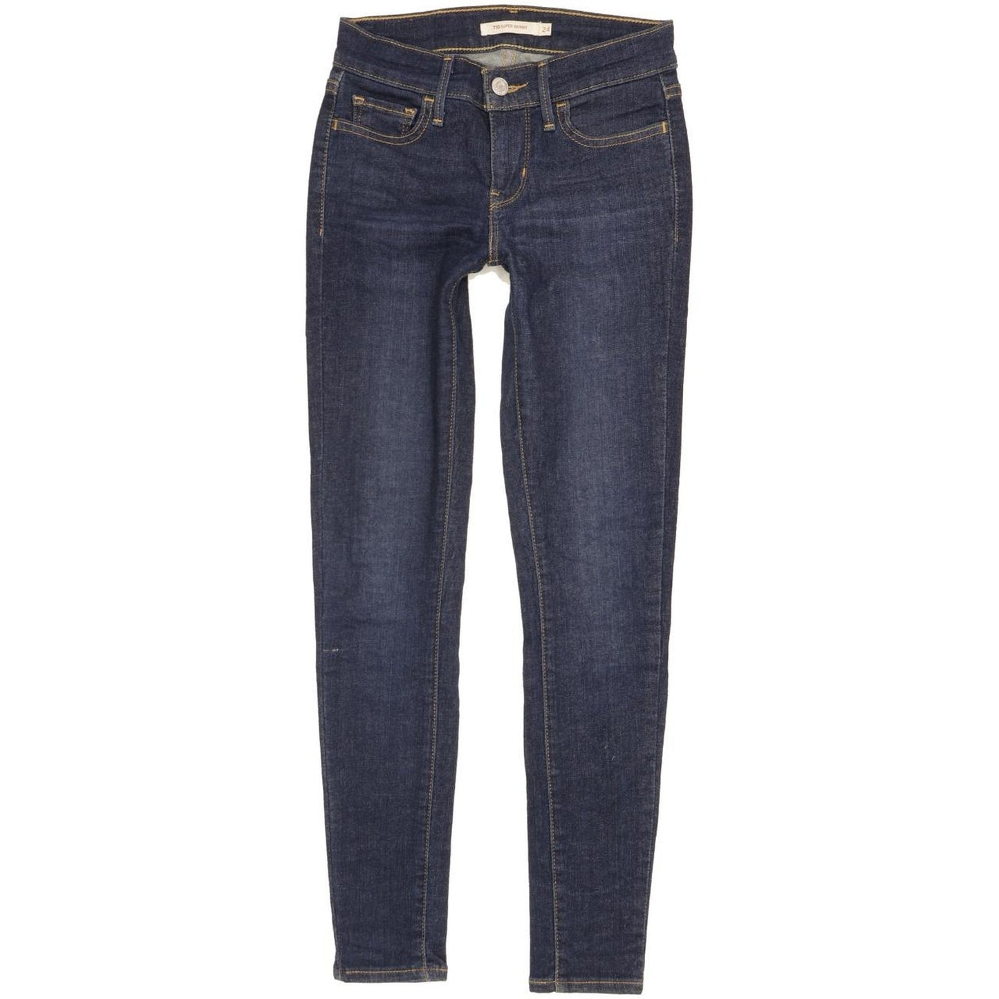 Levi's 710 Super Women Blue Skinny Slim Stretch Jeans W24 L28