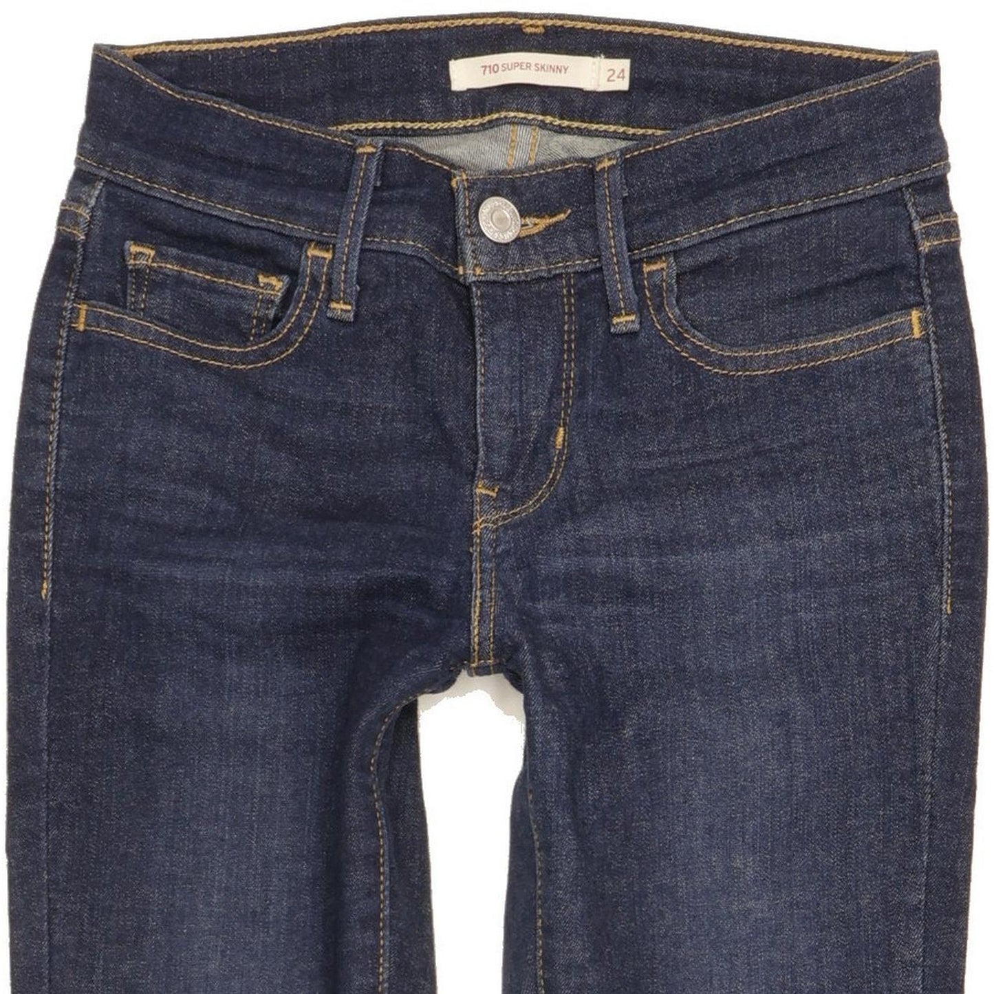 Levi's 710 Super Women Blue Skinny Slim Stretch Jeans W24 L28