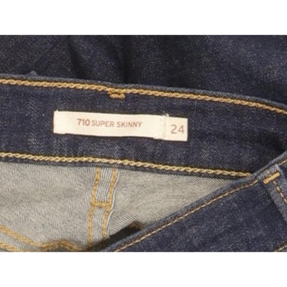 Levi's 710 Super Women Blue Skinny Slim Stretch Jeans W24 L28
