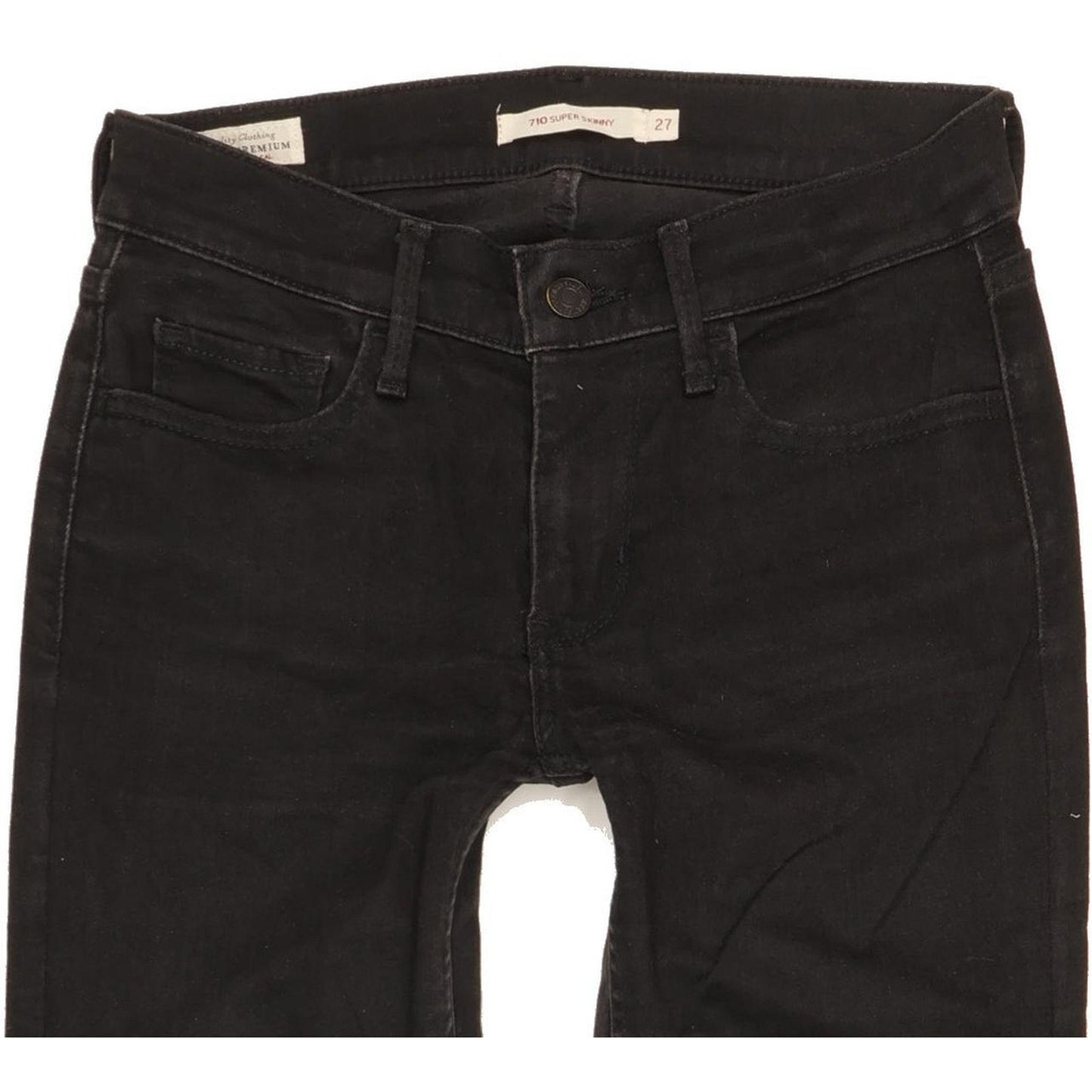 Levi's 710 Super Women Black Skinny Slim Stretch Jeans W27 L29