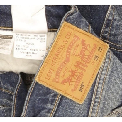 Levi's 510 Men Blue Skinny Slim Stretch Jeans W28 L27