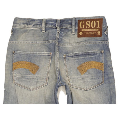 G-Star Heller Men Blue Straight Slim Jeans W29 L32