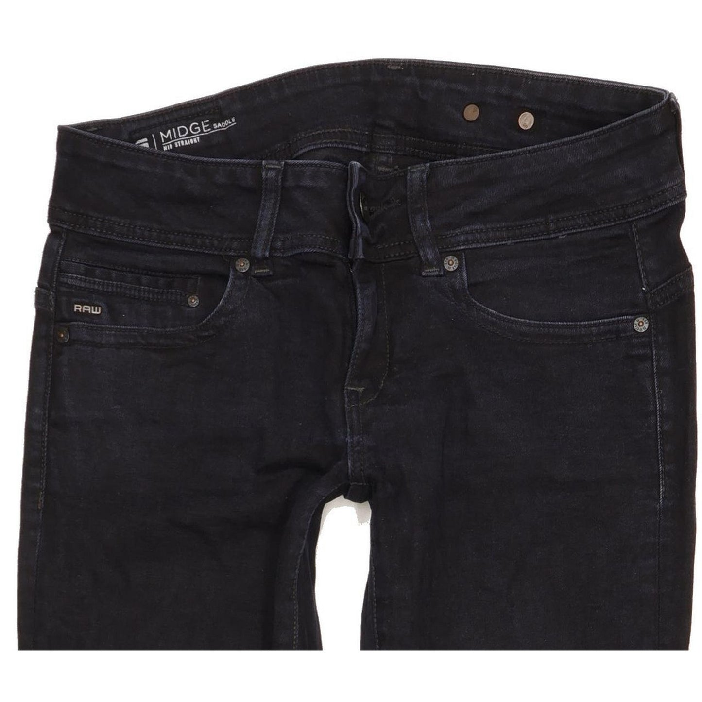 G-Star Midge Saddle Women Navy Straight Slim Stretch Jeans W28 L32