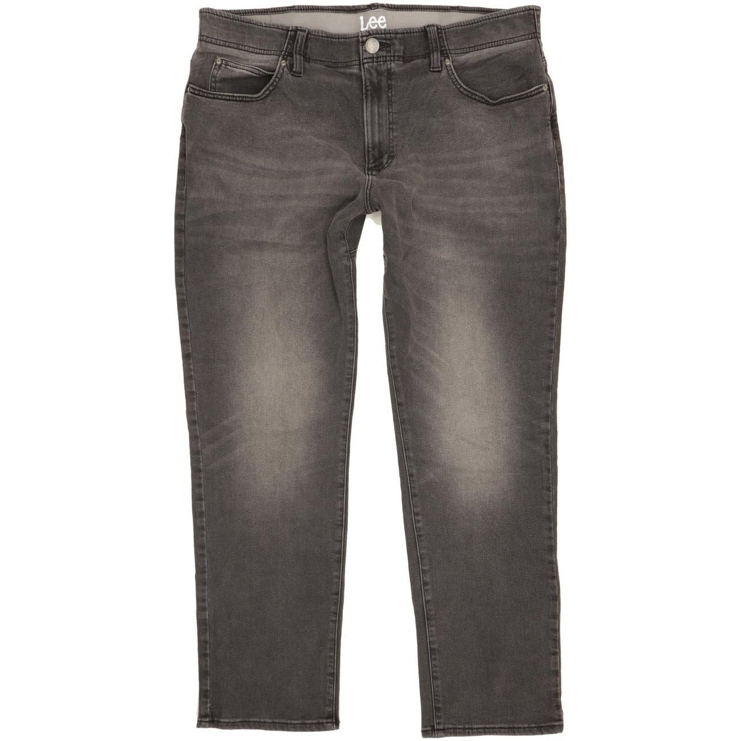 Lee Men Grey Straight Regular Stretch Jeans W38 L31