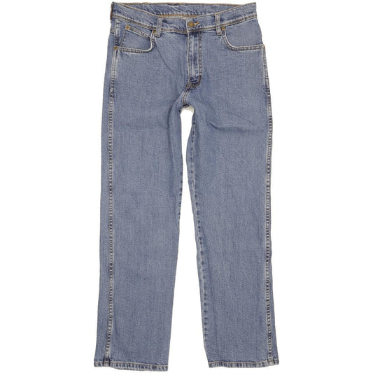 Wrangler Durable Quality Men Blue Straight Regular Stretch Jeans W31 L29