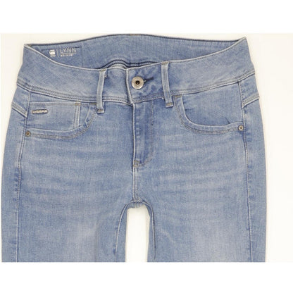 G-Star Lynn Mid Women Blue Skinny Slim Stretch Jeans W27 L34