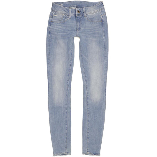 G-Star Lynn Mid Women Blue Skinny Slim Stretch Jeans W27 L34
