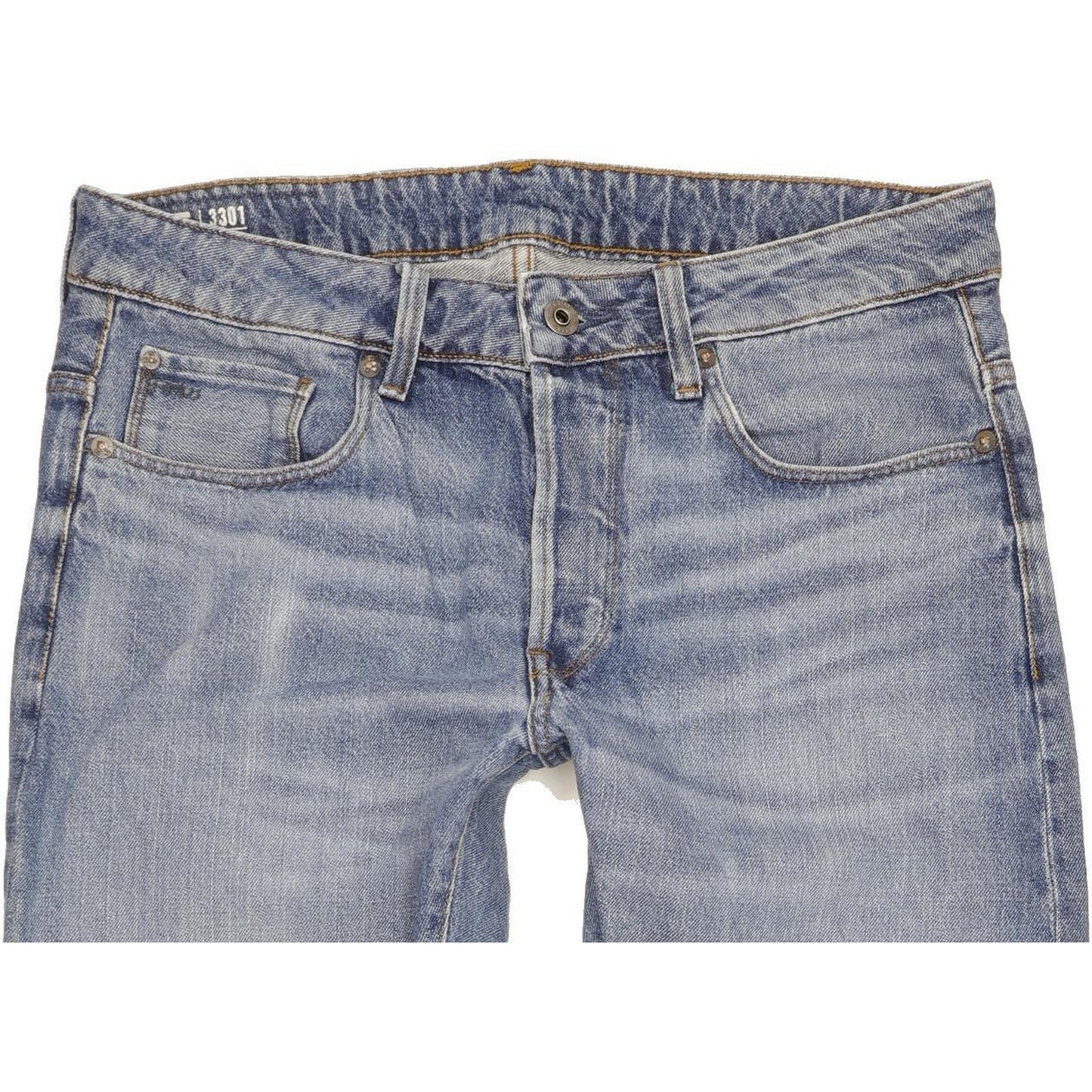 G-Star 3301 Men Blue Tapered Slim Jeans W32 L31