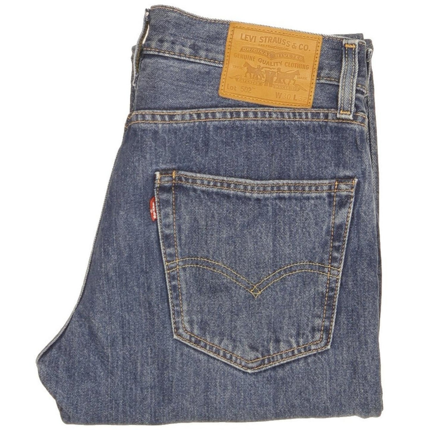 Levi's 502 Men Blue Tapered Regular Stretch Jeans W30 L31