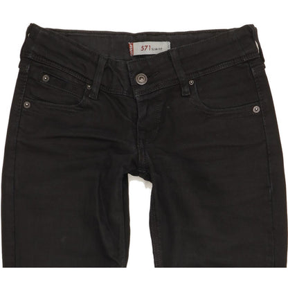 Levi's 571 Women Black Straight Slim Jeans W26 L30