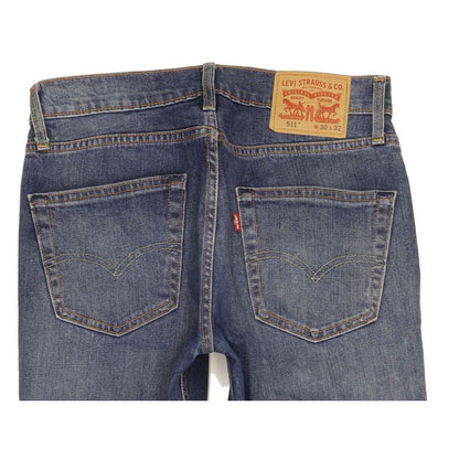 Levi's 511 Men Blue Straight Slim Stretch Jeans W30 L30