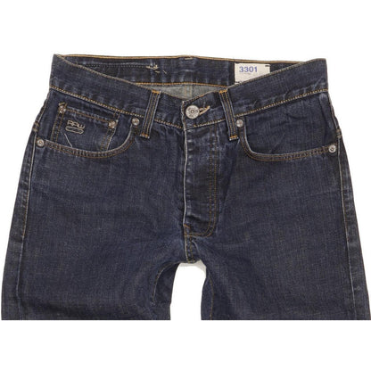 G-Star 3301 Men Blue Straight Slim Stretch Jeans W28 L32