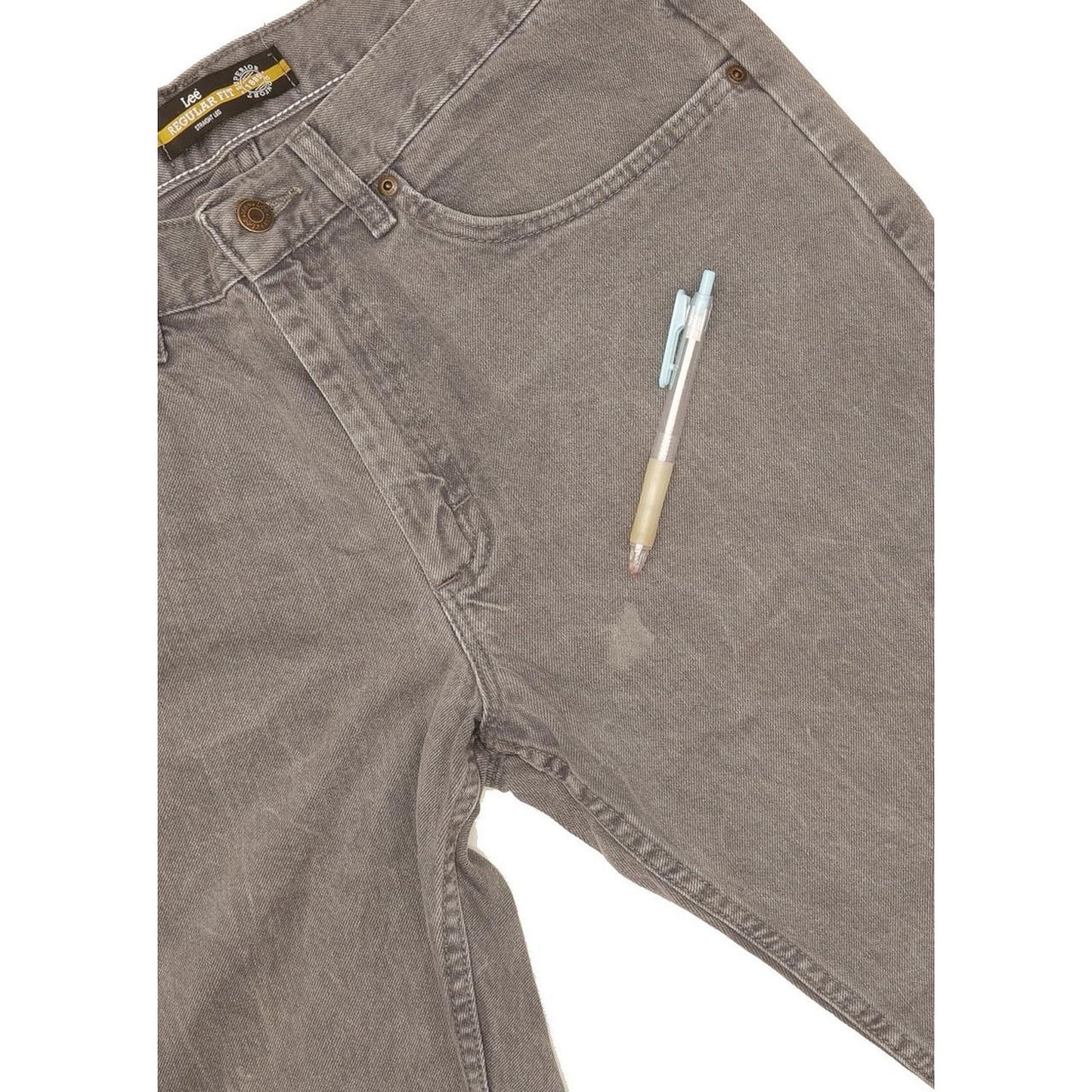 Lee Jim Men Grey Straight Regular Jeans W36 L29