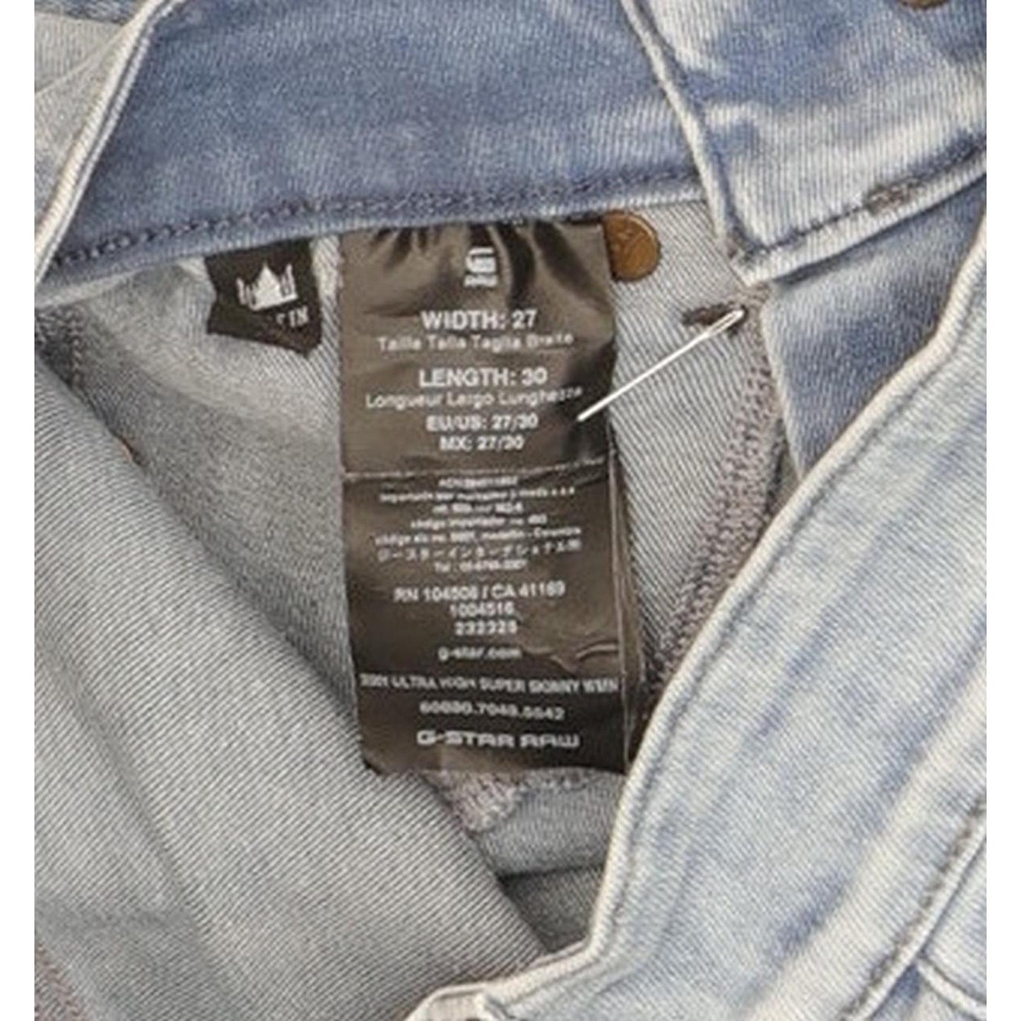 G-Star 3301 Ultra Women Blue Skinny Slim Stretch Jeans W27 L28