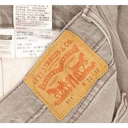 Levi's 511 Men Grey Straight Slim Stretch Jeans W32 L32