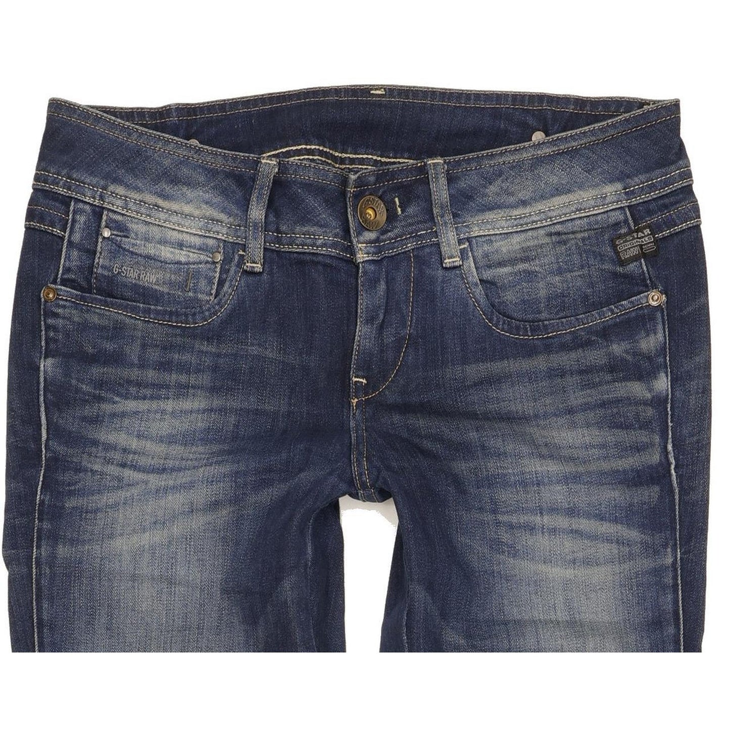 G-Star New Ford Women Blue Straight Slim Stretch Jeans W29 L34