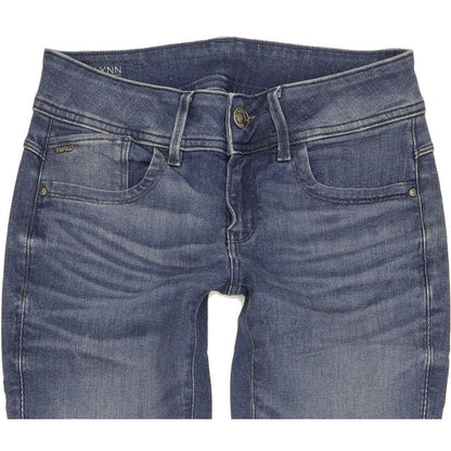 G-Star Lynn Mid Women Blue Skinny Slim Stretch Jeans W27 L30