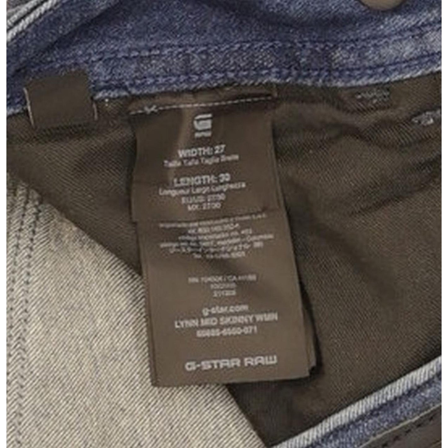 G-Star Lynn Mid Women Blue Skinny Slim Stretch Jeans W27 L30