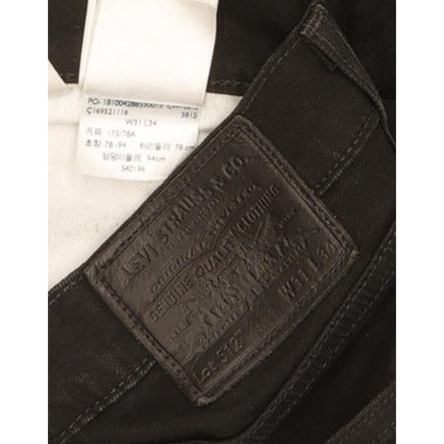 Levi's 512 Men Black Tapered Slim Stretch Jeans W31 L33