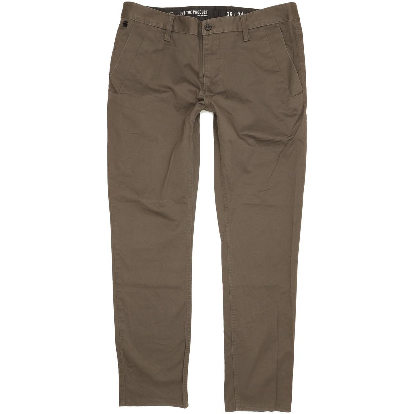 G-Star Men Khaki Straight Regular Chino Stretch Jeans W36 L31