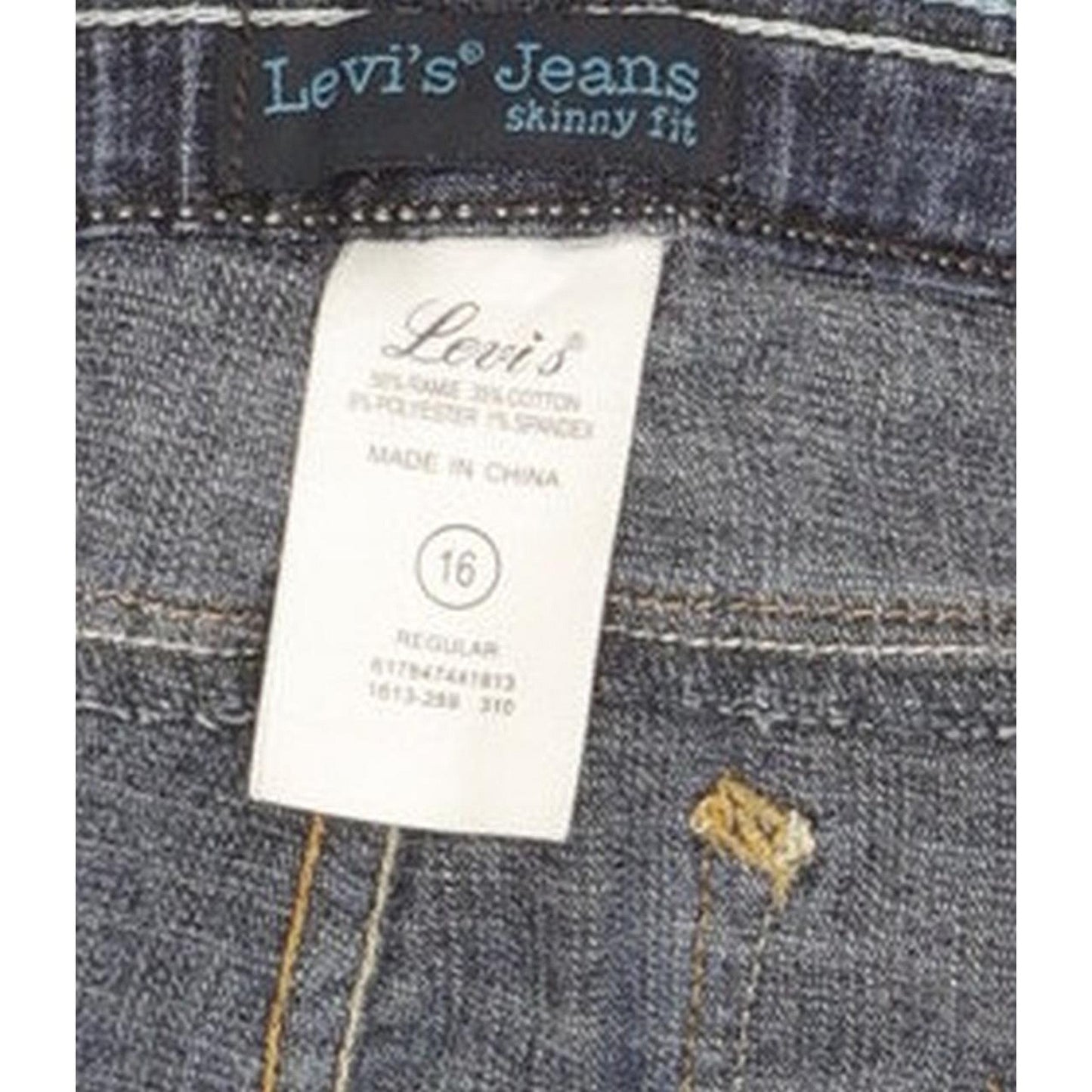 Levi's Kids Blue Skinny Regular Stretch Jeans W28 L30
