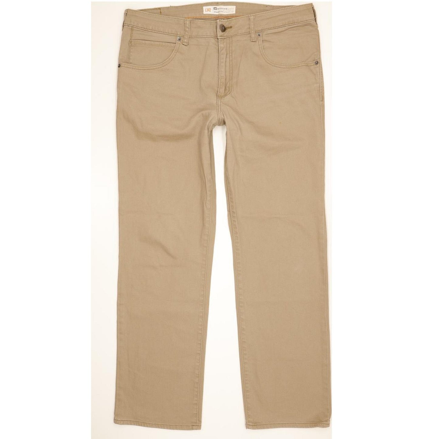 Lee Men Brown Straight Regular Stretch Jeans W36 L31