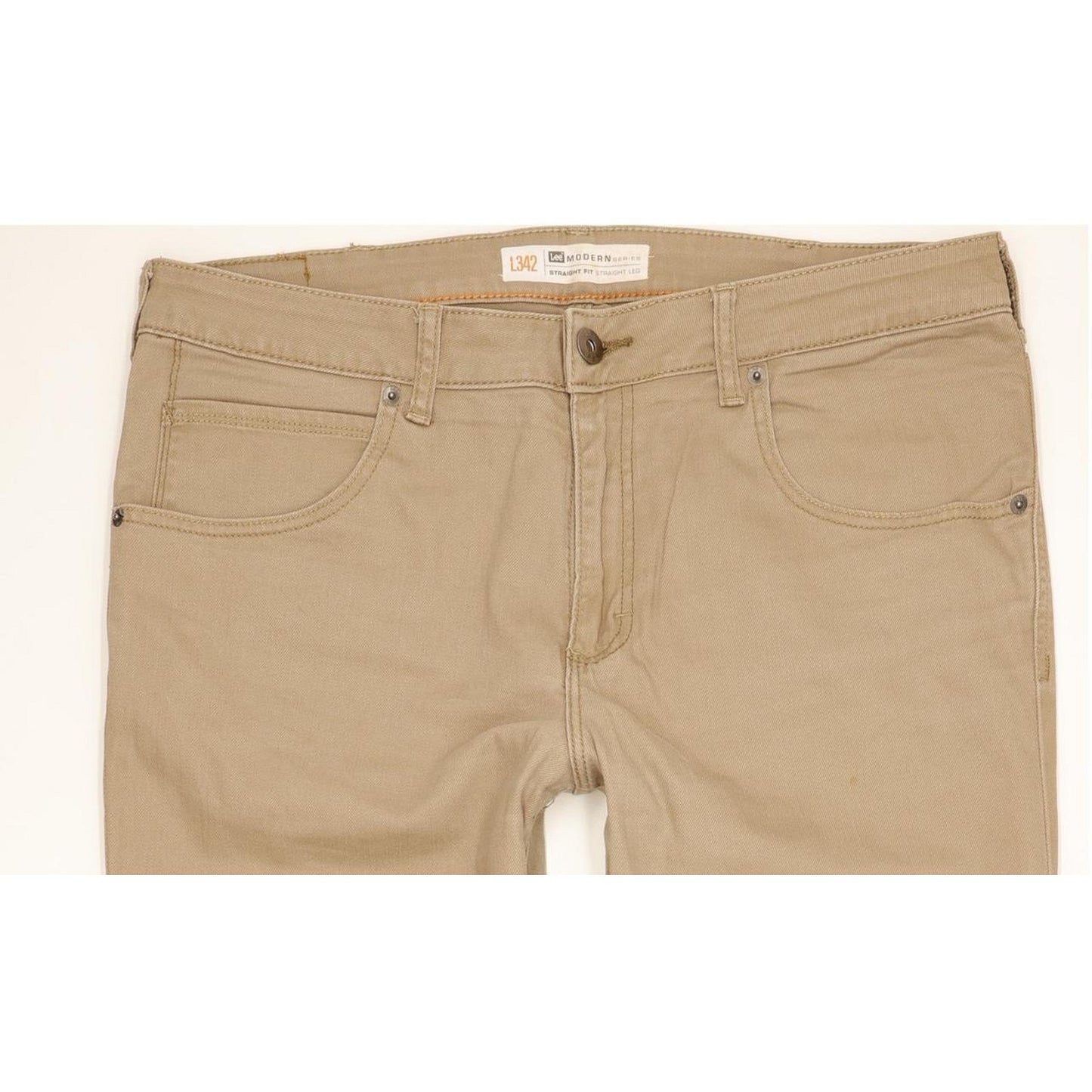 Lee Men Brown Straight Regular Stretch Jeans W36 L31