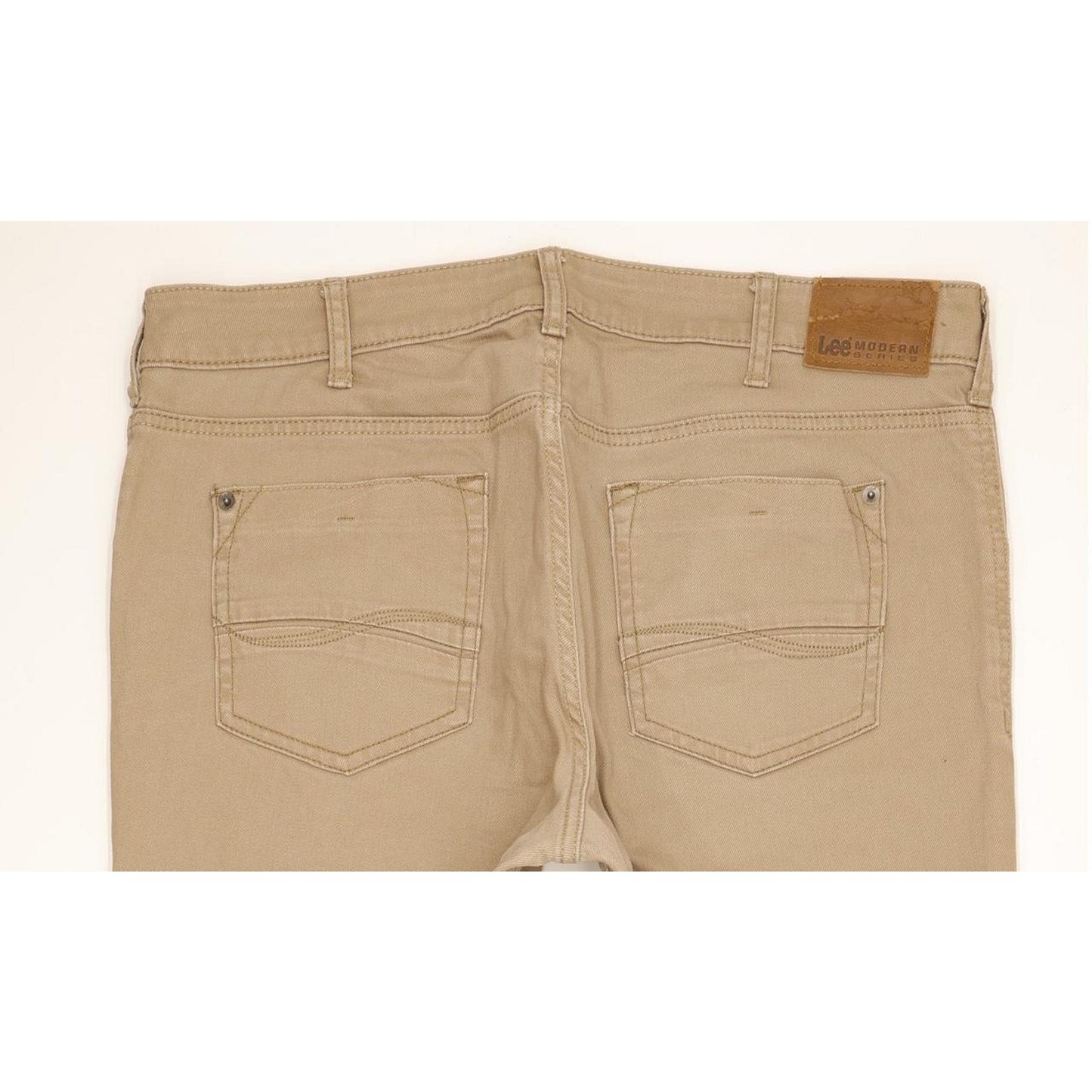Lee Men Brown Straight Regular Stretch Jeans W36 L31