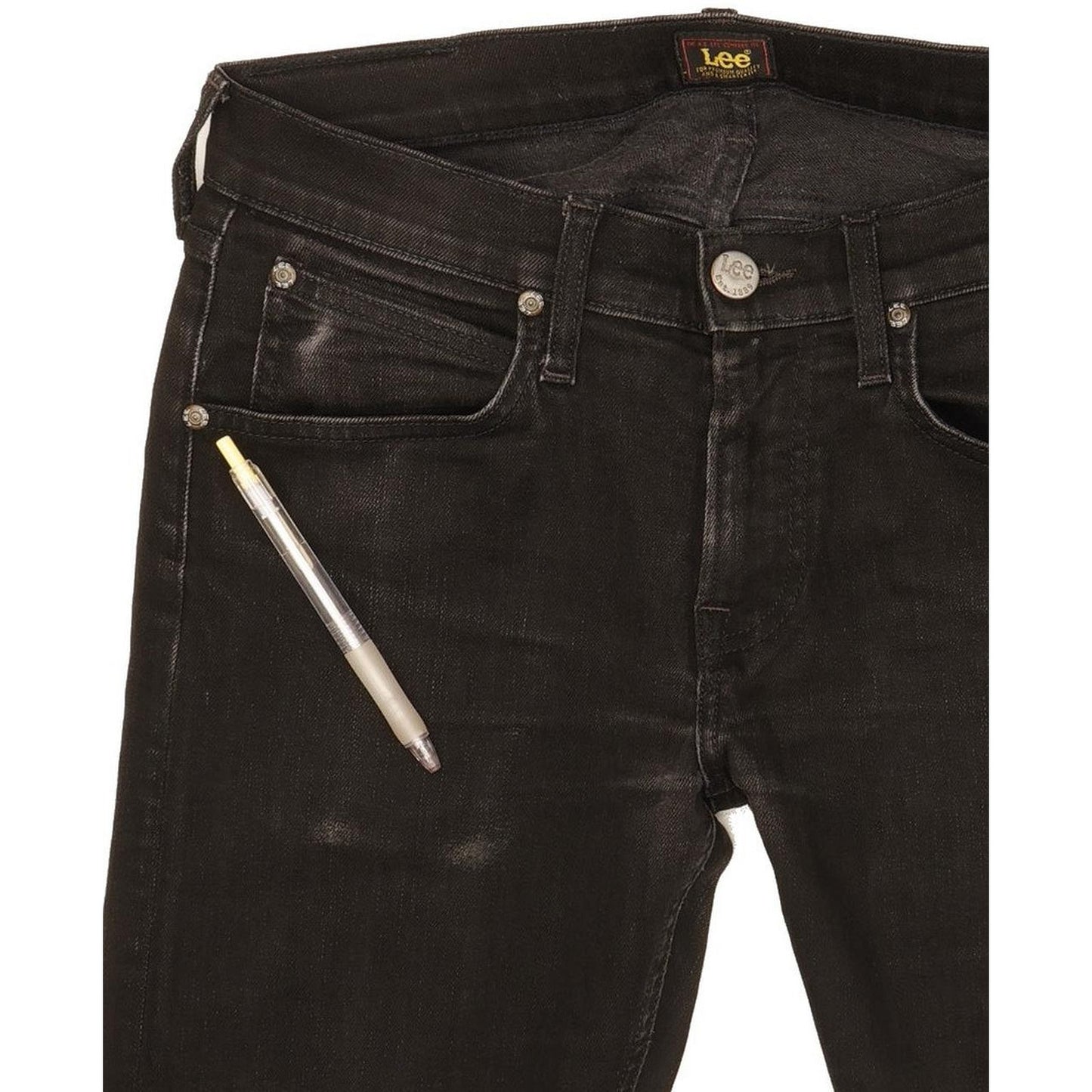 Lee Luke Men Black Skinny Slim Stretch Jeans W28 L32