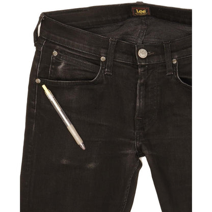 Lee Luke Men Black Skinny Slim Stretch Jeans W28 L32