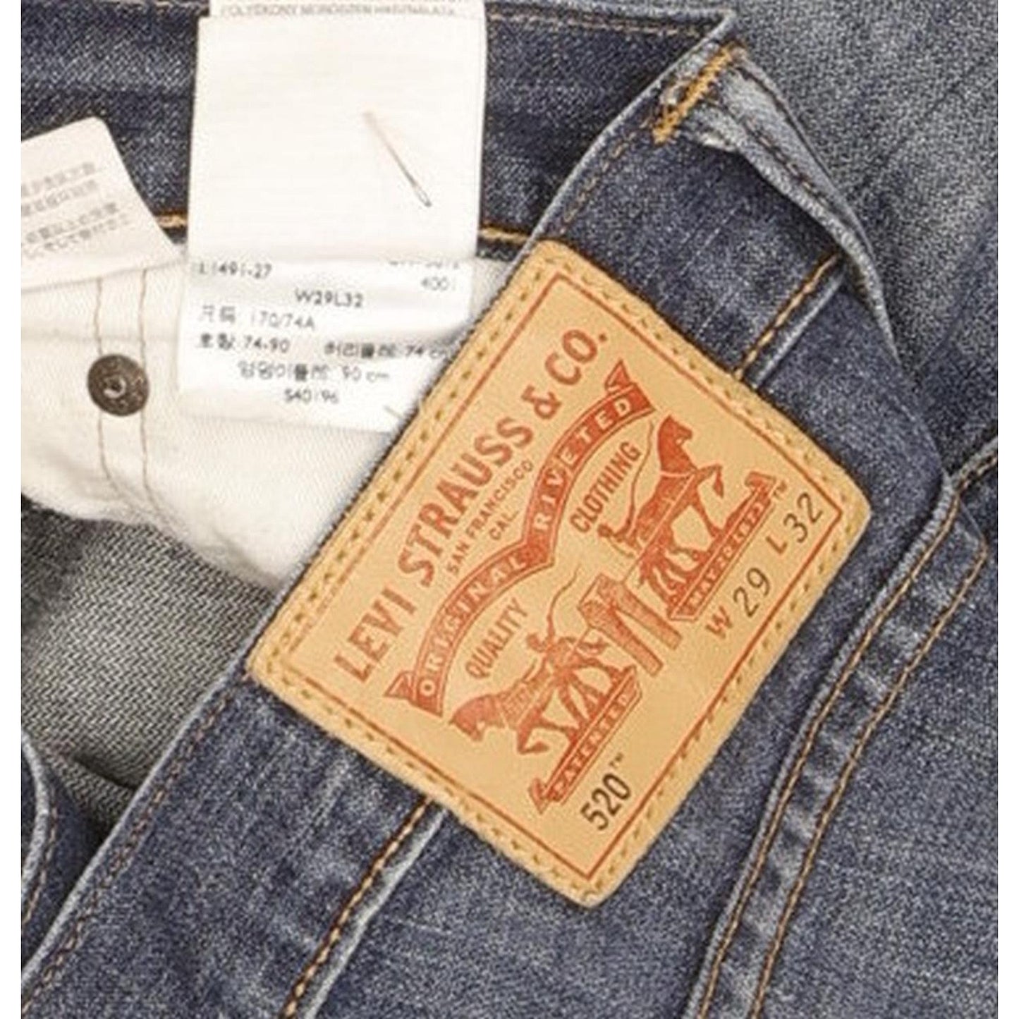 Levi's 520 Men Blue Skinny Slim Jeans W29 L31