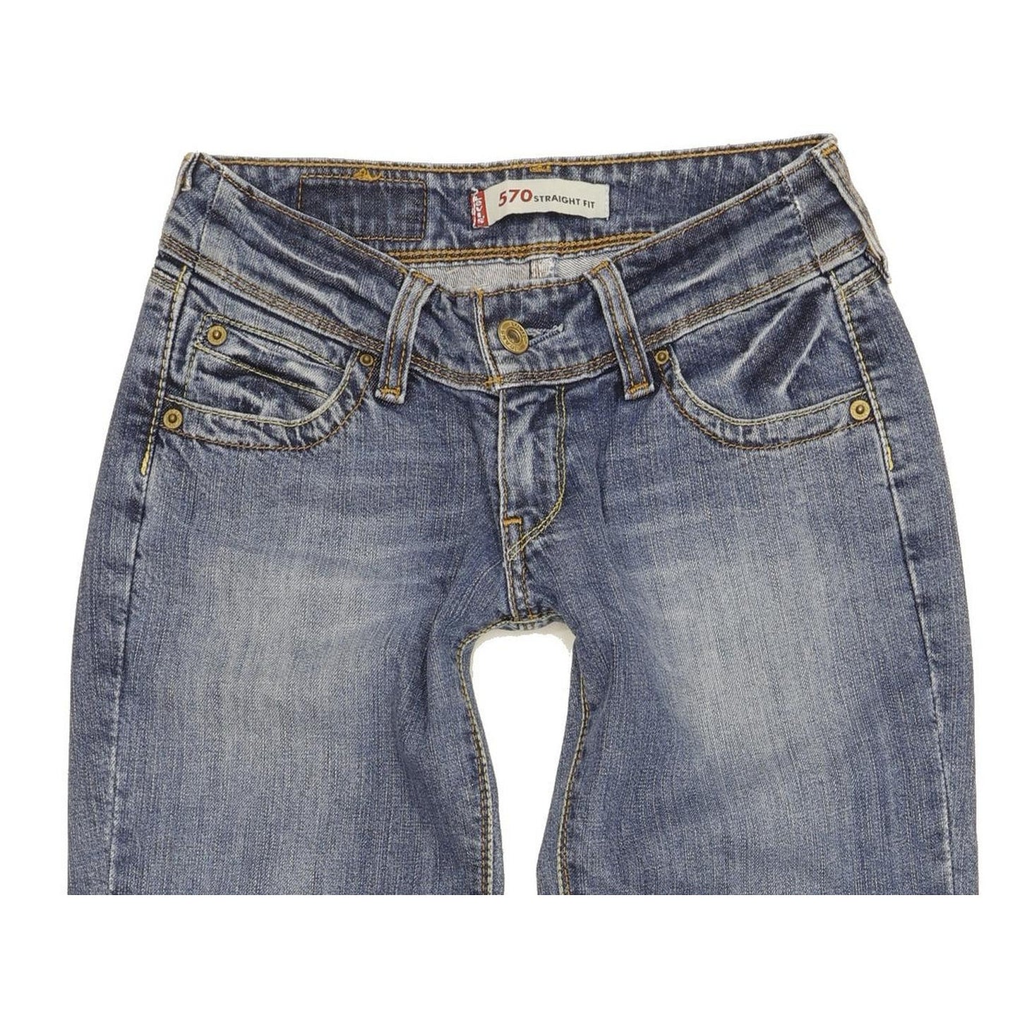 Levi's 570 Women Blue Straight Slim Stretch Jeans W25 L31