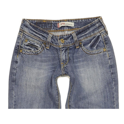 Levi's 570 Women Blue Straight Slim Stretch Jeans W25 L31