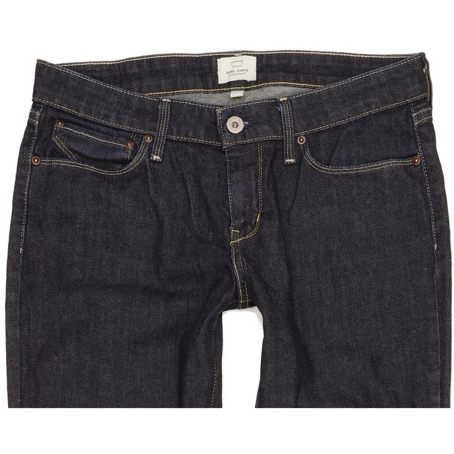 Levi's Demi Curve Women Navy Straight Slim Stretch Jeans W29 L32