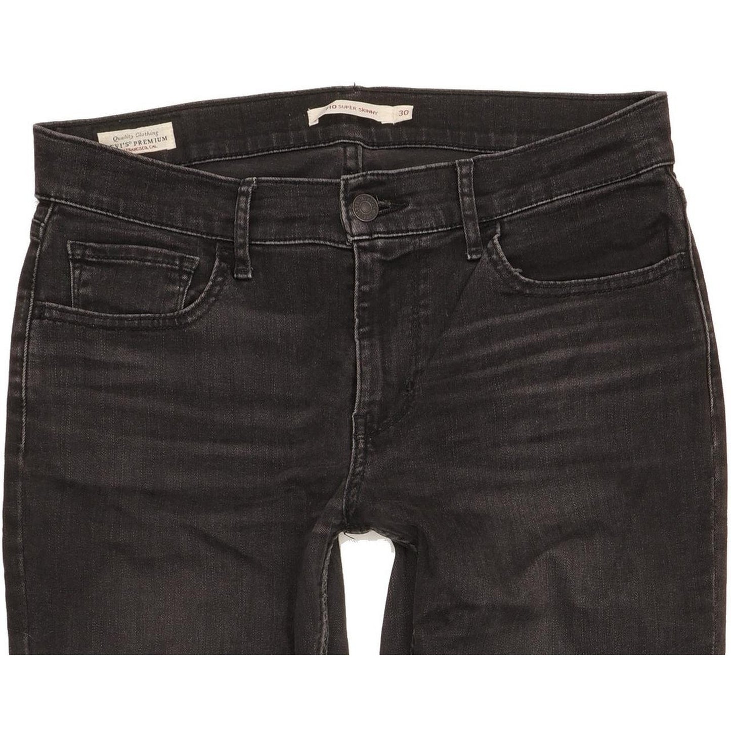 Levi's 710 Super Women Black Skinny Slim Stretch Jeans W30 L29
