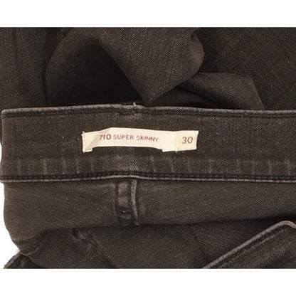 Levi's 710 Super Women Black Skinny Slim Stretch Jeans W30 L29