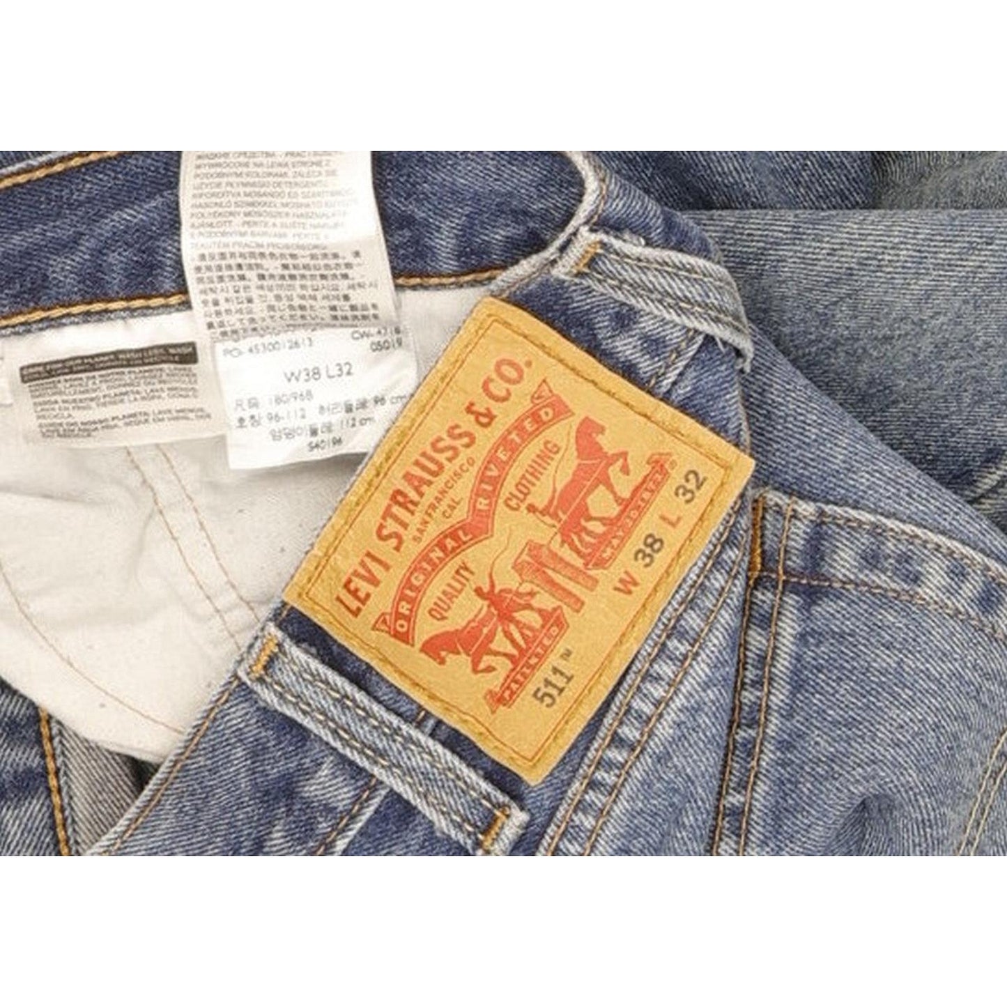 Levi's 511 Men Blue Straight Slim Jeans W38 L32