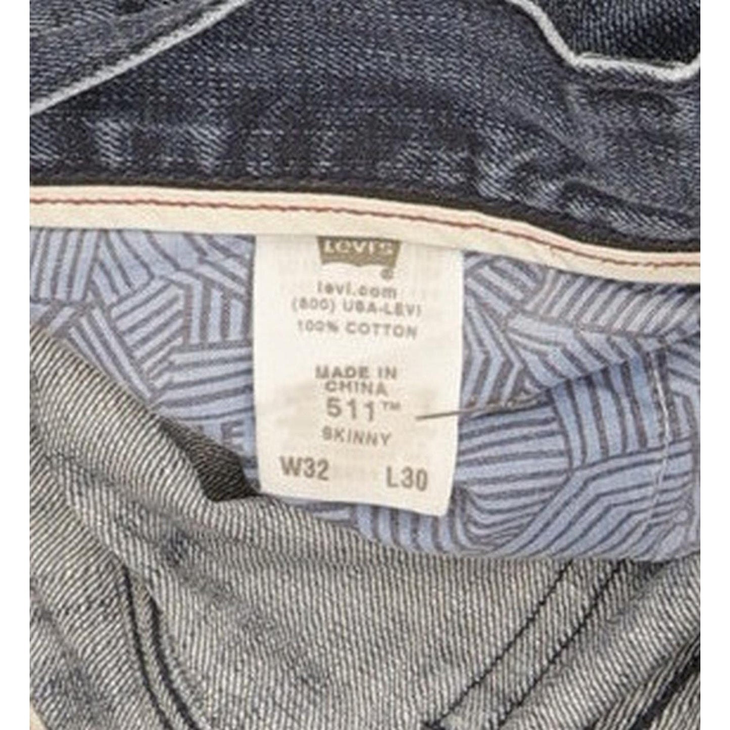 Levi's 511 Men Blue Straight Slim Jeans W32 L30