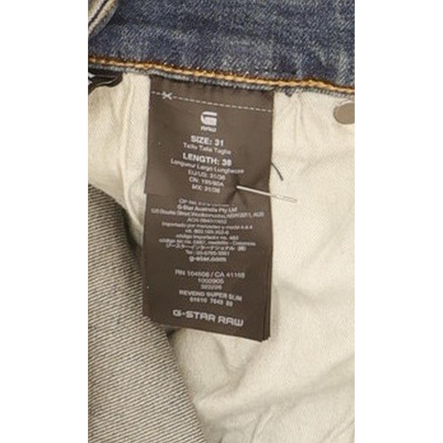 G-Star Revend Men Blue Skinny Slim Stretch Jeans W31 L37