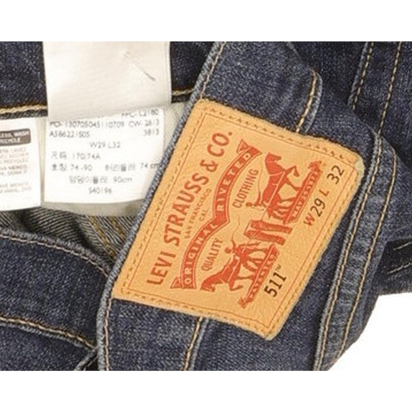 Levi's 511 Men Blue Straight Slim Stretch Jeans W29 L32