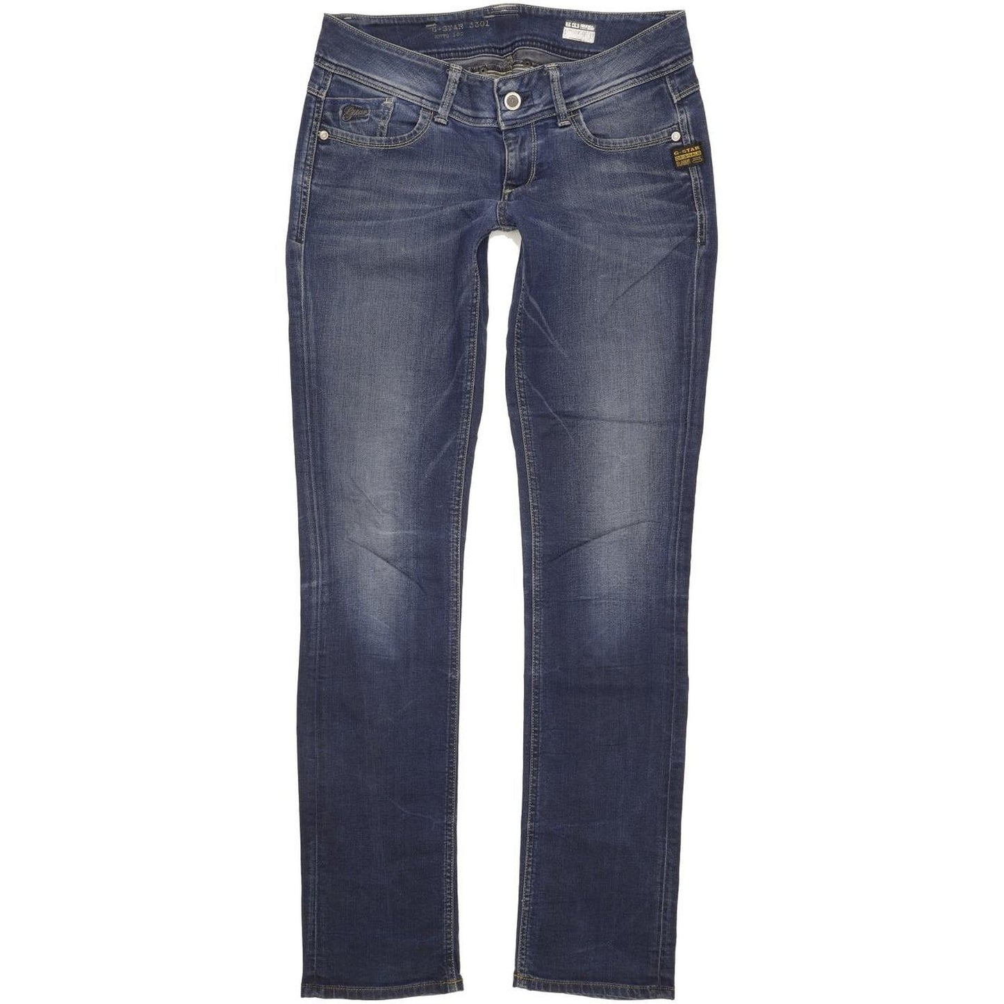 G-Star Lynn Women Blue Straight Slim Stretch Jeans W29 L35