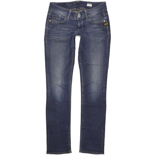 G-Star Lynn Women Blue Straight Slim Stretch Jeans W29 L35