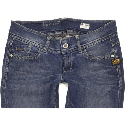 G-Star Lynn Women Blue Straight Slim Stretch Jeans W29 L35