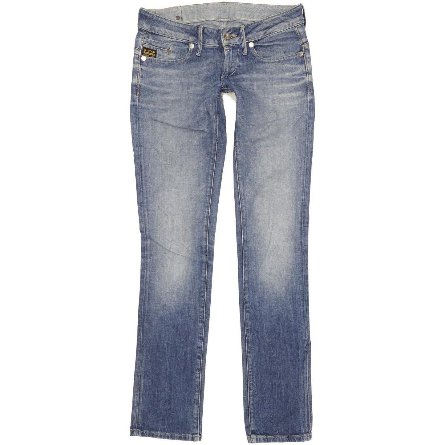 G-Star Women Blue Straight Slim Stretch Jeans W28 L35